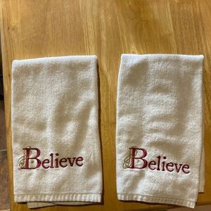 “Believe” hand towels